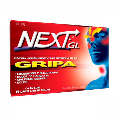 NEXT GL GRIPA X 8 CAPSULAS BLANDAS
