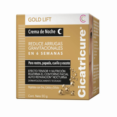 CICATRICURE CREMA NOCHE GOLD LIFT ROSTRO - PAPADA - CUELLO X 50 GRS