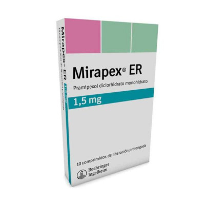 MIRAPEX ER 1.5 MGS X 10 COMPRIMIDOS DE LIBERACION PROLONGADA