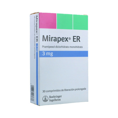 MIRAPEX ER 3 MGS X 30 COMPRIMIDOS DE LIBERACION PROLONGADA