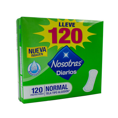 NOSOTRAS PROTECTORES DIARIOS NORMAL ALGODON X 120 UNDS