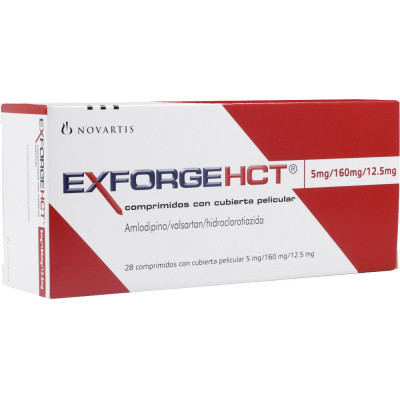 EXFORGE HCT 5/160/12.5 MGS X 28 COMPRIMIDOS CON CUBIERTA PELICULAR