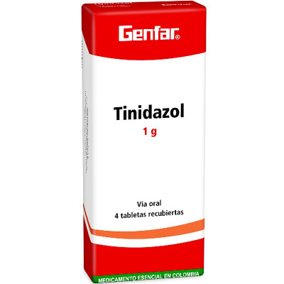 TINIDAZOL 1 GR X 4 TABLETAS RECUBIERTAS - GF