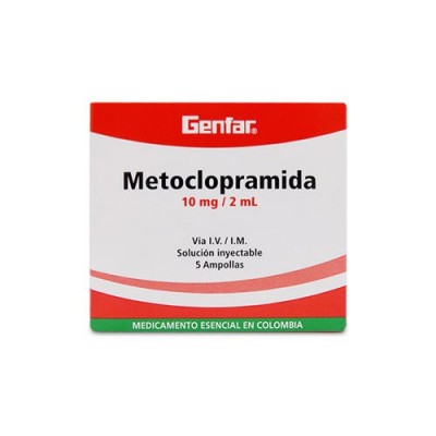 METOCLOPRAMIDA 10 MG/2 ML X 5 AMPOLLAS - GF