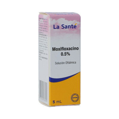 MOXIFLOXACINO 0.5% GOTAS OFTALMICAS X 5 ML - LASANTE