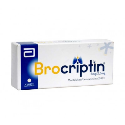 BROCRIPTIN 5/2.5 MGS X 10 TABLETAS MASTICABLES