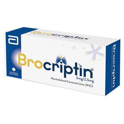 BROCRIPTIN 5/2.5 MGS X 30 TABLETAS MASTICABLES