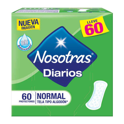 NOSOTRAS DIARIOS NORMAL ALGODON X 60 UNIDADES