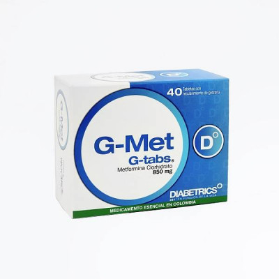 G-MET 850 MGS X 40 TABLETAS CON RECUBRIMIENTO DE GELATINA
