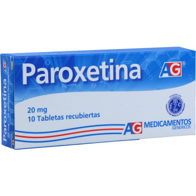PAROXETINA 20 MGS X 10 TABLETAS - AG