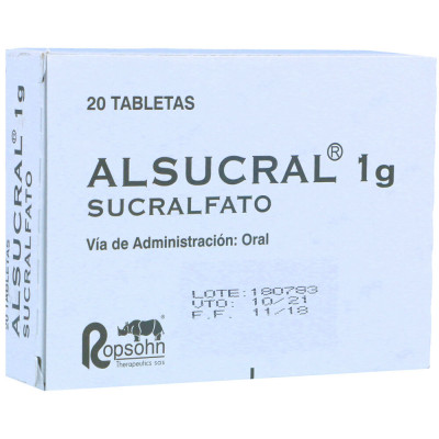 ALSUCRAL 1 GRS X 20 TABLETAS