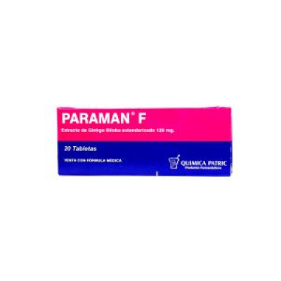 PARAMAN-F X 20 TABLETAS