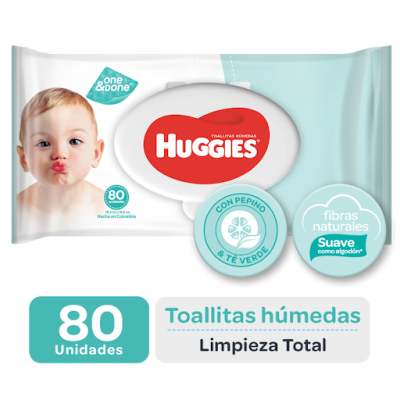 HUGGIES TOALLITAS CUIDADO 4 EN 1 X 80 UNDS