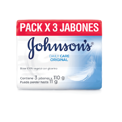 JABON JOHNSONS DAILY CARE ORIGINAL X 3 UNIDADES DE 110 GRS C/U