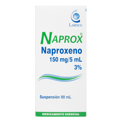 NAPROXENO 150 MGS (NAPROX 3%) SUSPENSION ORAL X 80 ML - LABINCO