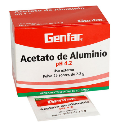ACETATO DE ALUMINIO X 25 SOBRES - GF ** X DETALLADO
