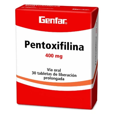 PENTOXIFILINA 400 MGS X 30 TABLETAS DE LIBERACION PROLONGADA - GF