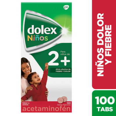 DOLEX 2+ NIÑOS X 100 TABLETAS MASTICABLES X DETALLADO