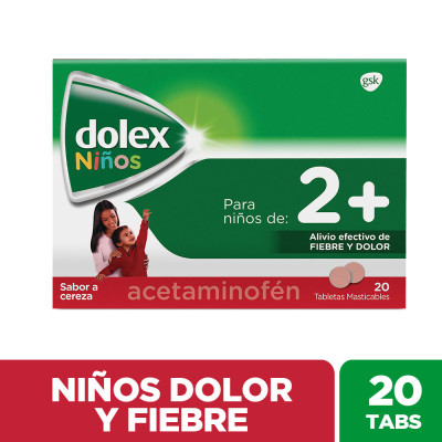 DOLEX 2+ NIÑOS X 20 TABLETAS MASTICABLES CEREZA