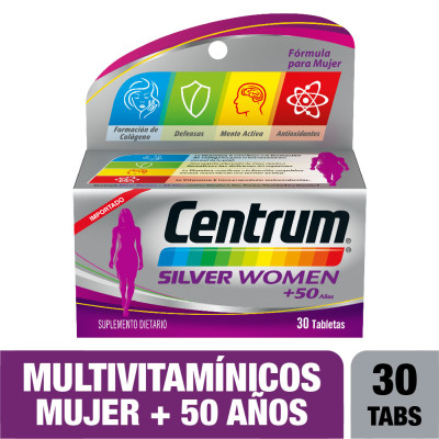 CENTRUM SILVER WOMEN + 50 AÑOS X 30 TABLETAS