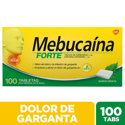 MEBUCAINA FORTE X 100 TABLETAS X DETALLADO