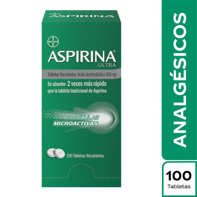 ASPIRINA ULTRA 500 MGS X 100 TABLETAS RECUBIERTAS