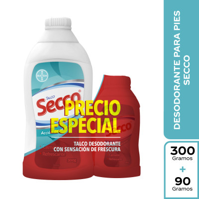 SECCO TALCO POLVO X 300 GRS + 90 GRS