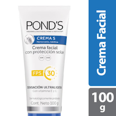PONDS S HUMECTANTE NUTRITIVA PROT.SOLAR FPS 30 X 100 GRS - TUBO