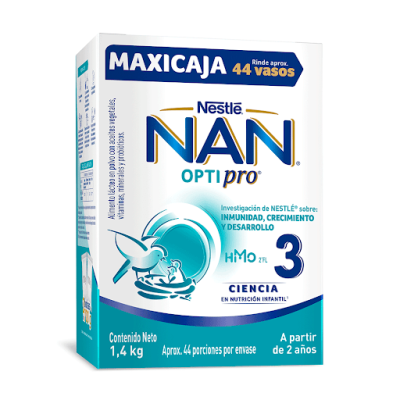 NAN 3 OPTIPRO X 1.4 KG X 2 BOLSAS C/U X 700 GRS - (2 AÑOS EN ADELANTE)