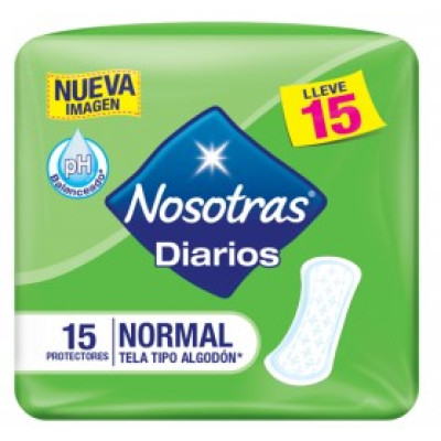 NOSOTRAS DIARIOS NORMAL ALGODON X 15 UNIDADES