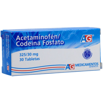 ACETAMINOFEN/CODEINA 325/30 X 30 TABLETAS - AG X DETALLADO