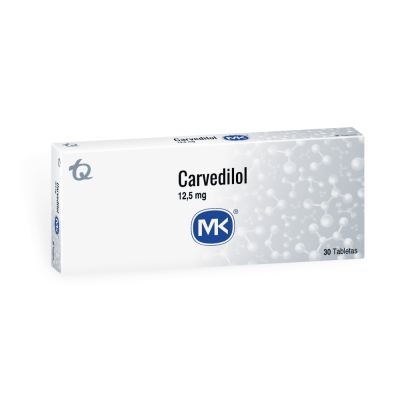 CARVEDILOL 12.5 MGS X 30 TABLETAS - MK **