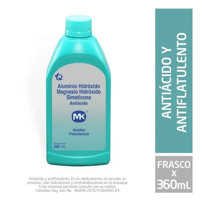 HIDROXIDO ALUMINIO + MAGNESIO + SIMETICONA SUSPENSION X 360 ML - MK