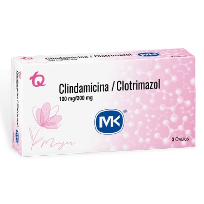 CLINDAMICINA/CLOTRIMAZOL 100/200 MGS X 3 OVULOS - MK **