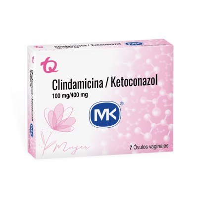 CLINDAMICINA/KETOCONAZOL 100/400 MGS X 7 OVULOS - MK **