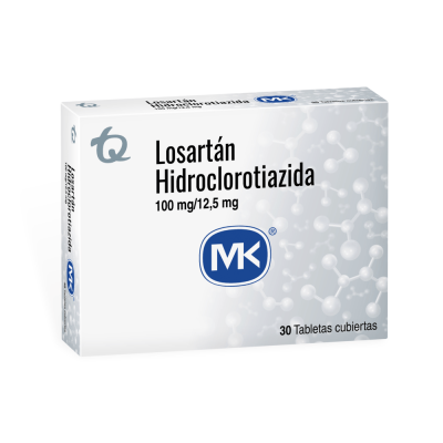 LOSARTAN HCT 100/12.5 MGS X 30 TABLETAS CUBIERTAS - MK **