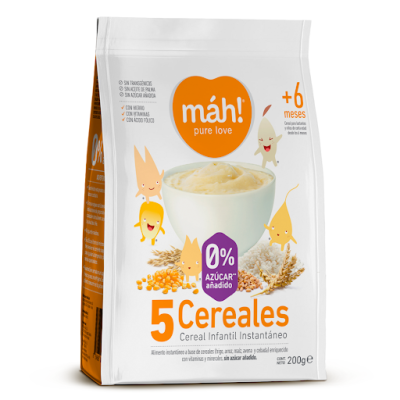 MAH CEREAL PURE LOVE +6 MESES 5 CEREALES X 200 GRS