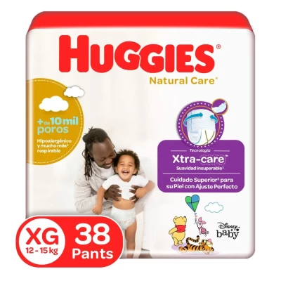 HUGGIES PANTS NATURAL CARE ETAPA 4 (XG) X 38 UNDS
