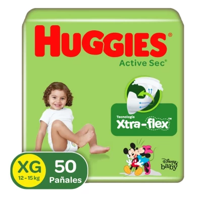 HUGGIES ACTIVE SEC ETAPA 4 (XG) X 50 UNIDADES