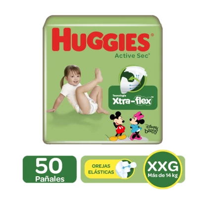 HUGGIES ACTIVE SEC ETAPA 5 (XXG) X 50 UNIDADES