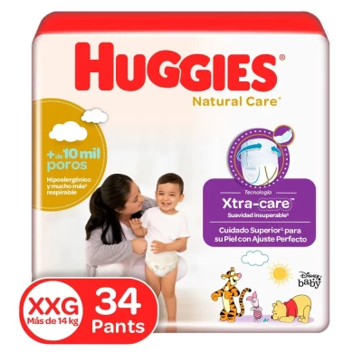 HUGGIES PANTS NATURAL CARE ETAPA 5 (XXG) X 34 UNDS