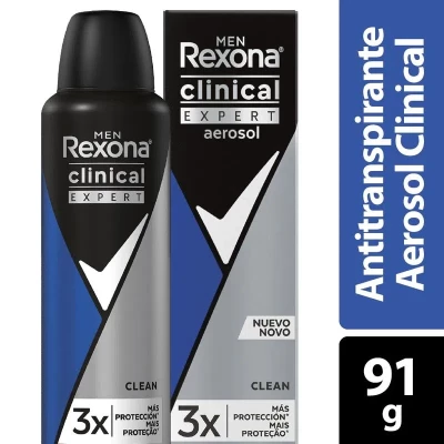 DESODORANTE REXONA CLINICAL MEN 3X EXPERT AEROSOL X 150 ML
