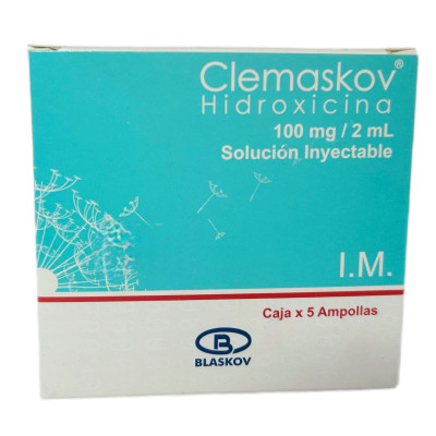 CLEMASKOV 100 MGS SOLUCION INYECTABLE DE 2 ML X 5 AMPOLLAS I.M. X DETALLADO