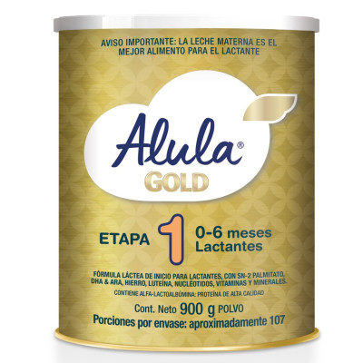 ALULA GOLD ETAPA 1 DE (0 A 6 MESES LACTANTES) X 900 GRS - ANTES S 26 GOLD