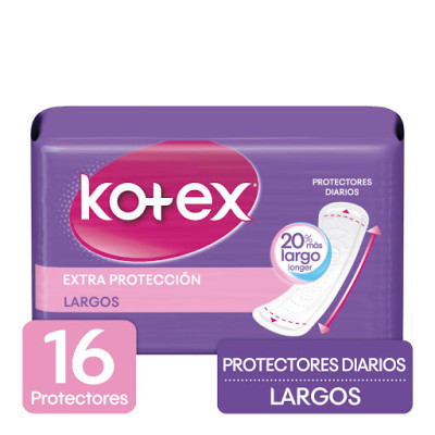 KOTEX DIARIOS EXTRA PROTECCION LARGOS X 16 PROTECTORES