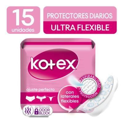 KOTEX DIARIOS ULTRA FLEXIBLE X 15 PROTECTORES