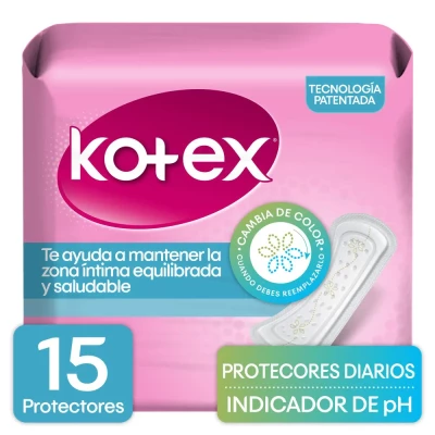 KOTEX DIARIOS CON INDICADOR DE PH X 15 PROTECTORES