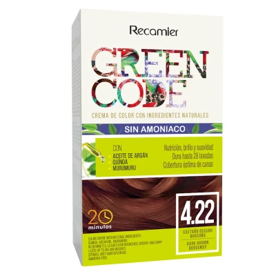 TINTE GREEN CODE KIT 4.22 CASTAÑO OSCURO BORGOÑA X 50 GRS