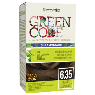 TINTE GREEN CODE KIT 6.35 RUBIO OSCURO CHOCOLATE X 50 GRS