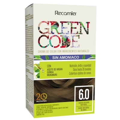 TINTE GREEN CODE KIT 6.0 RUBIO OSCURO NATURAL X 50 GRS